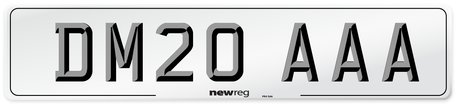 DM20 AAA Number Plate from New Reg